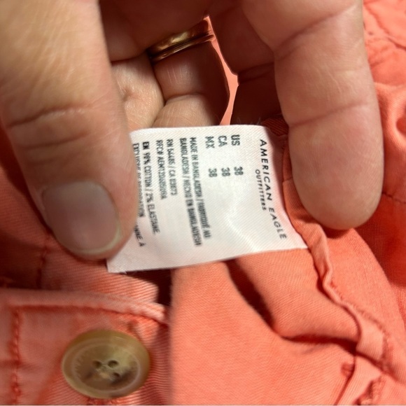 American Eagle Outfitters Men’s Coral Pink Orange Casual Shorts Size 38 - Picture 3 of 4